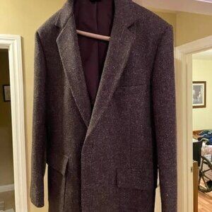Vintage Harris Tweed Scottish wool sport coat blazer 2-button jacket burgondy